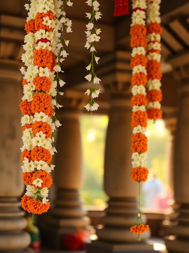 Temple flower garlands collection