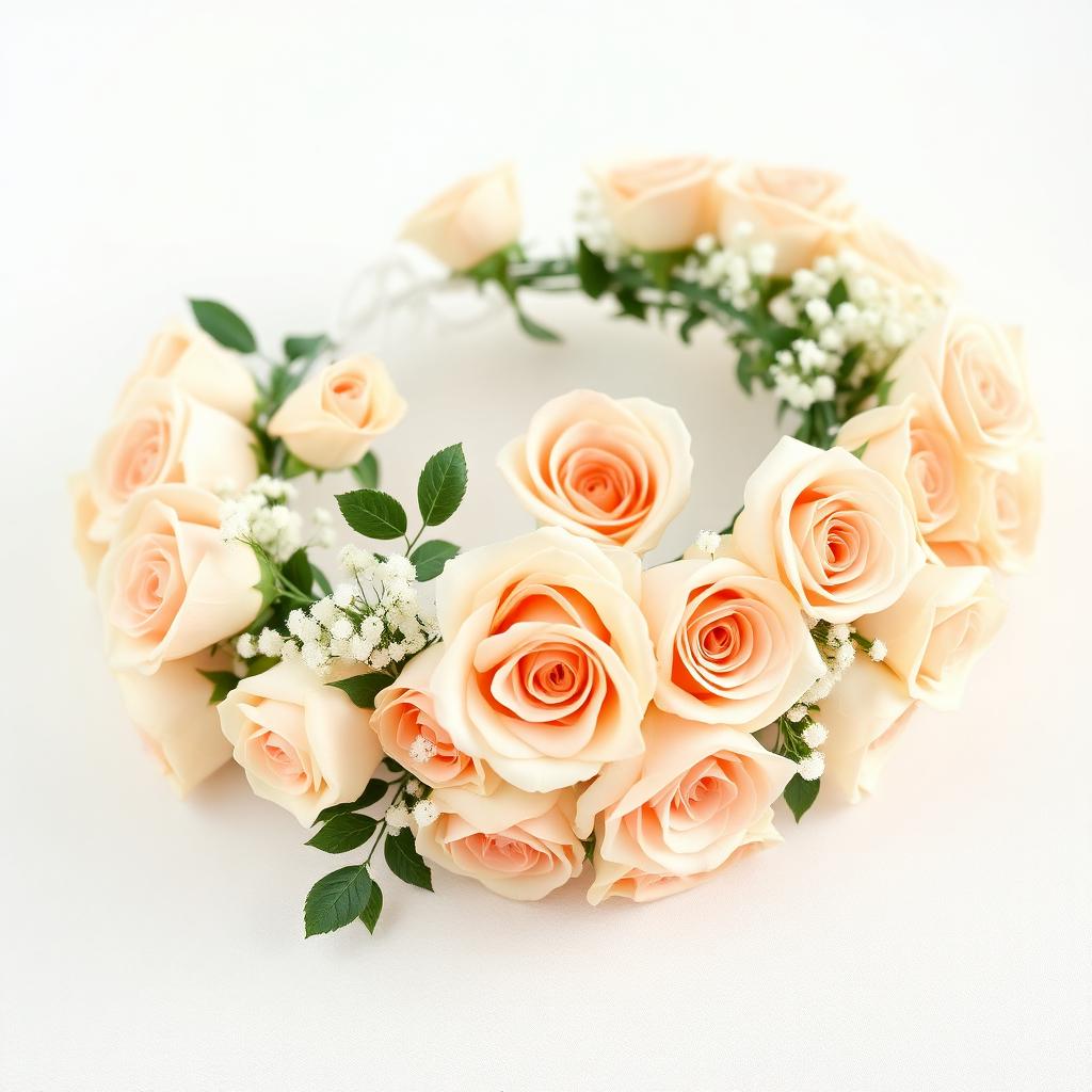 Peach Rose & Baby's Breath — Rose